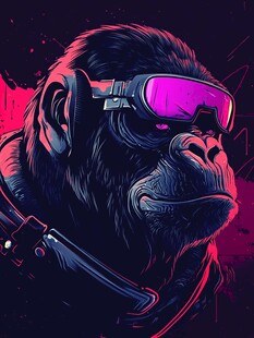 赛博朋克风大猩猩酷炫形象