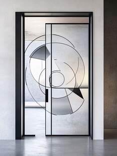 现代简约艺术玻璃推拉门