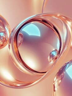 金属质感透明流体球体