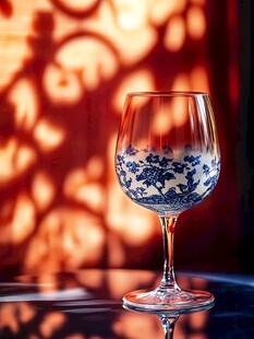 中式花纹酒杯的光影之美