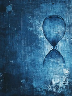 蓝色复古风沙漏艺术图像