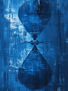 蓝色沙漏抽象艺术画作