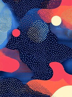 抽象几何多彩流体图案