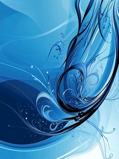 蓝色梦幻抽象流体艺术图案