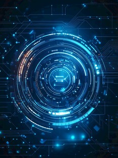 科技感十足的蓝色数字界面