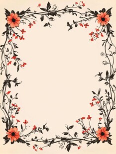 花卉边框装饰图案背景图