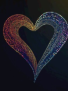 梦幻彩色粒子心形图案