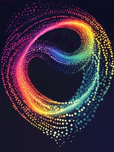 炫彩粒子环形动感图案