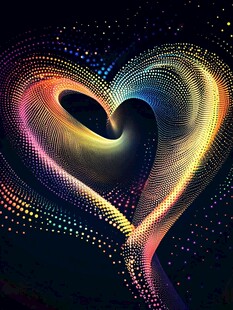梦幻炫彩爱心光影图案