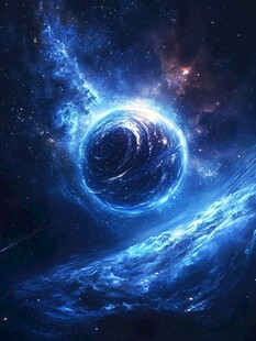梦幻蓝色宇宙星球景观