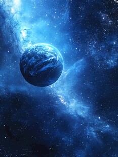 蓝色梦幻宇宙中的地球