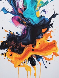 色彩飞溅的动感艺术瞬间