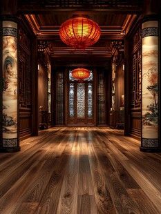 中式古典走廊的雅致氛围