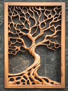 木雕艺术 生命之树镂空装饰