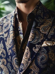 男士华丽佩斯利花纹西装