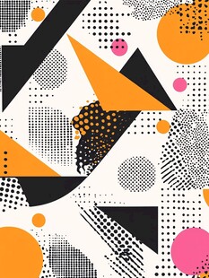 几何波普风抽象图案设计