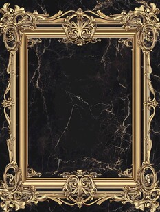 奢华金色雕花画框背景