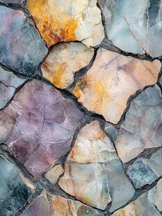 多彩拼贴石纹地面纹理