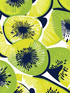 猕猴桃切片图案背景设计