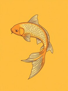 金色锦鲤插画