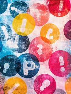 多彩标点符号复古背景图