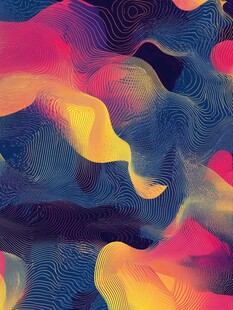 绚丽动感抽象色彩波浪图案