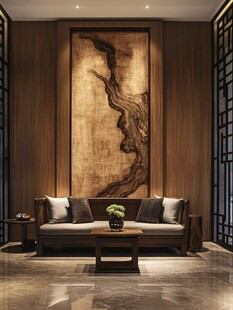 中式客厅的艺术木雕装饰