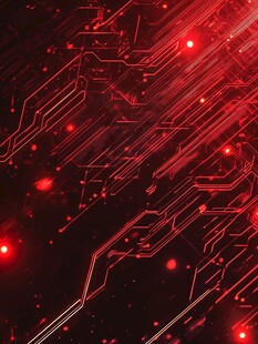 红色科技风电路背景图案