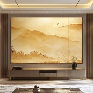 中式山水壁画 客厅雅致风光