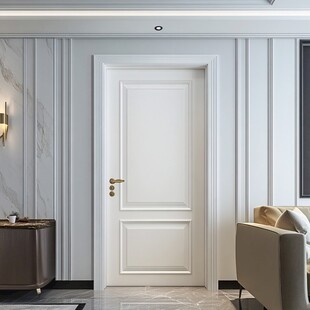 简约客厅中的白色室内房门