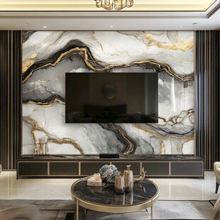 奢华大理石电视背景墙设计