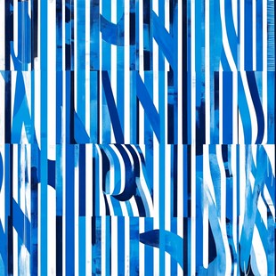 蓝白条纹抽象几何图案