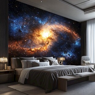 梦幻星空卧室墙饰