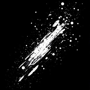 黑白墨点飞溅艺术元素