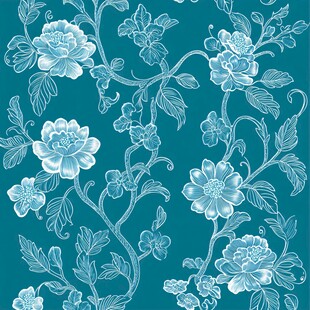 蓝底花卉精致图案设计
