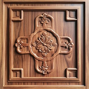中式木雕花纹精美装饰板