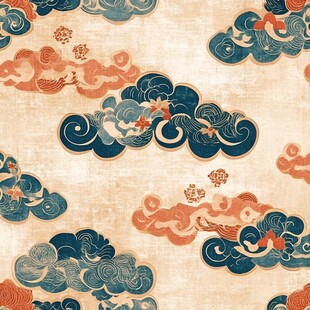 中式古典祥云图案纹理