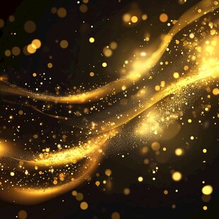 金色流光粒子背景特效