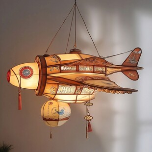 中式复古飞艇造型吊灯