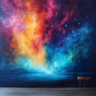 梦幻绚丽星空艺术背景图