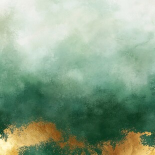 绿金交融水彩抽象背景图