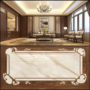 中式客厅与精美地砖设计