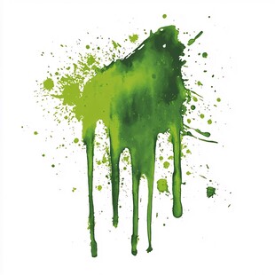 绿色墨渍飞溅艺术图案