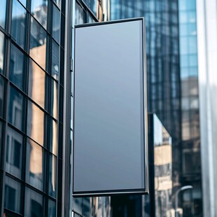 城市中空白的户外广告牌