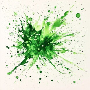 绿色水彩墨渍艺术图案