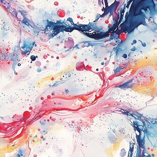 抽象彩色水墨流动艺术画面