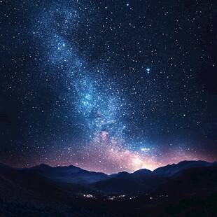 璀璨星空下的壮美山峦