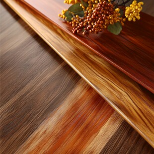 多样木纹板材与花卉点缀