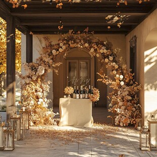 秋日浪漫户外婚礼布置场景