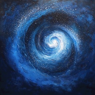 梦幻蓝色星系漩涡画作